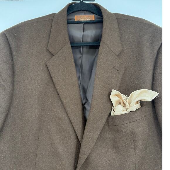 Tasso Elba Camelhair Men Blazer Sz 44L Chocolate Quiet Luxury Old Money Heritage - Picture 5 of 14